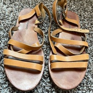 Lucky Brand Brown Leather Strappy Sandals